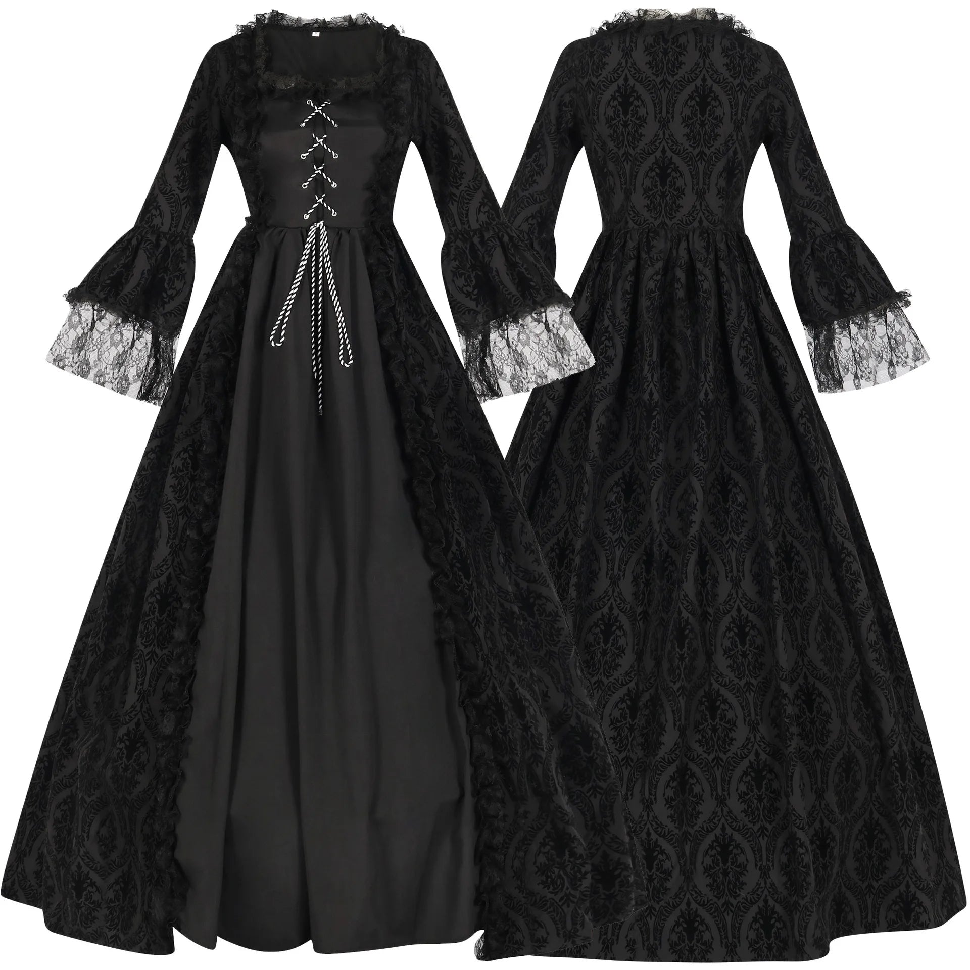 Good - Gothic Court Dress with Lace & Jacquard Detail - T&D Design & Sundry