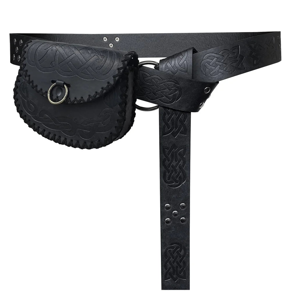 Good: Pathfinder’s Pouch Belt – Faux Leather Viking Style with Built - In Loot Storage - T&D Design & Sundry