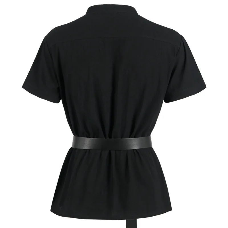 Good - Viking Lace - Up Short Sleeve Tunic Shirt with Belt - T&D Design & Sundry