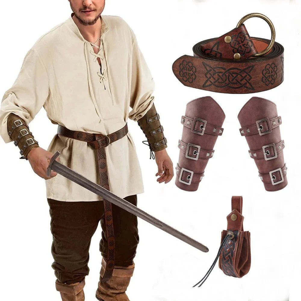 Good: Wanderer’s Starter Set  4 - Piece Faux Leather Kit for First - Time Vikings, Pirates & Faire Folk - T&D Design & Sundry