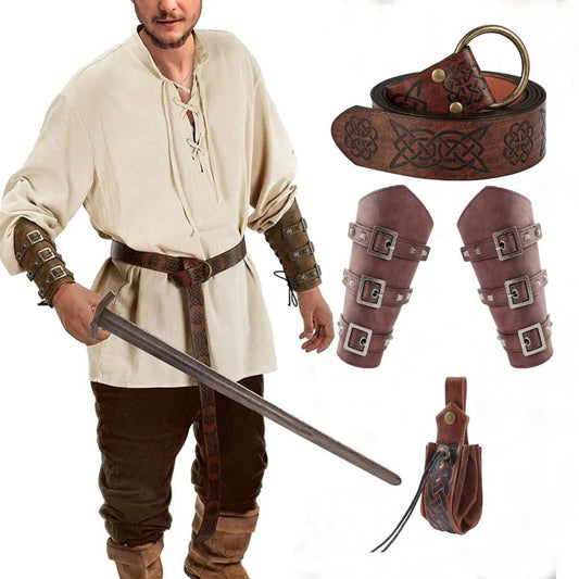Good: Wanderer’s Starter Set  4 - Piece Faux Leather Kit for First - Time Vikings, Pirates & Faire Folk - T&D Design & Sundry