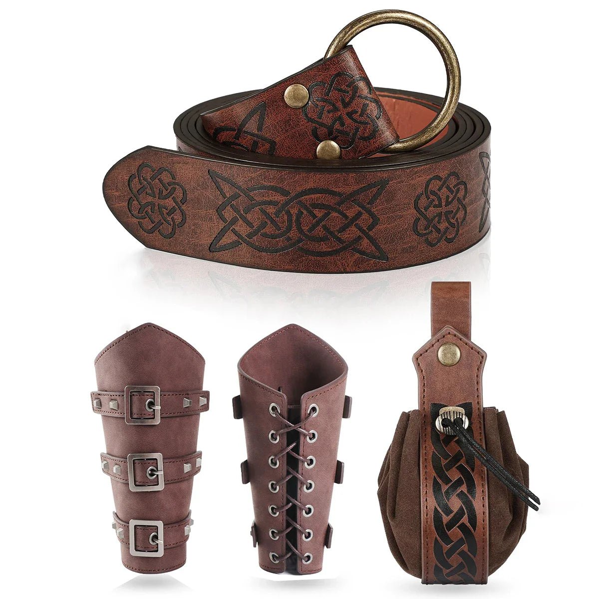 Good: Wanderer’s Starter Set  4 - Piece Faux Leather Kit for First - Time Vikings, Pirates & Faire Folk - T&D Design & Sundry