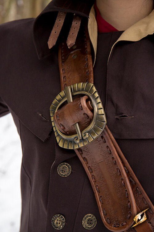 The Corsair Captain’s Ensemble – Brown Pirate Coat, Hat & Baldric Set - T&D Design & Sundry