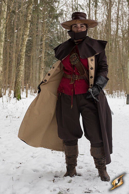 The Corsair Captain’s Ensemble – Brown Pirate Coat, Hat & Baldric Set - T&D Design & Sundry