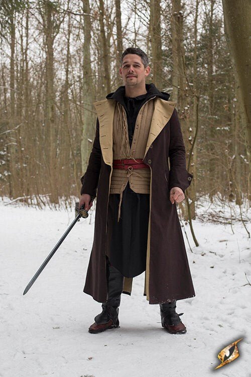The Corsair Captain’s Ensemble – Brown Pirate Coat, Hat & Baldric Set - T&D Design & Sundry