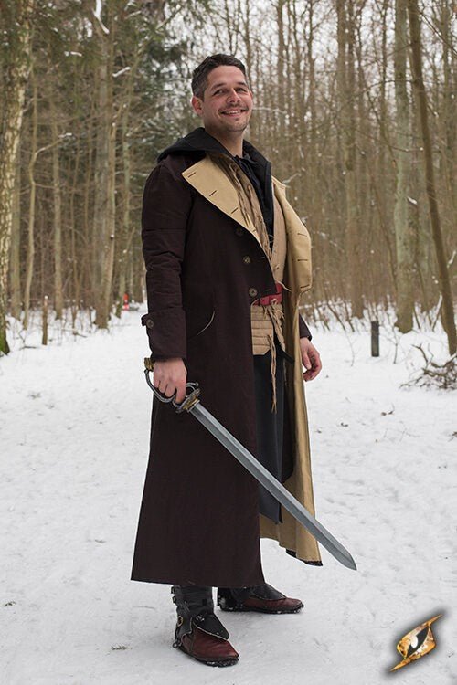 The Corsair Captain’s Ensemble – Brown Pirate Coat, Hat & Baldric Set - T&D Design & Sundry