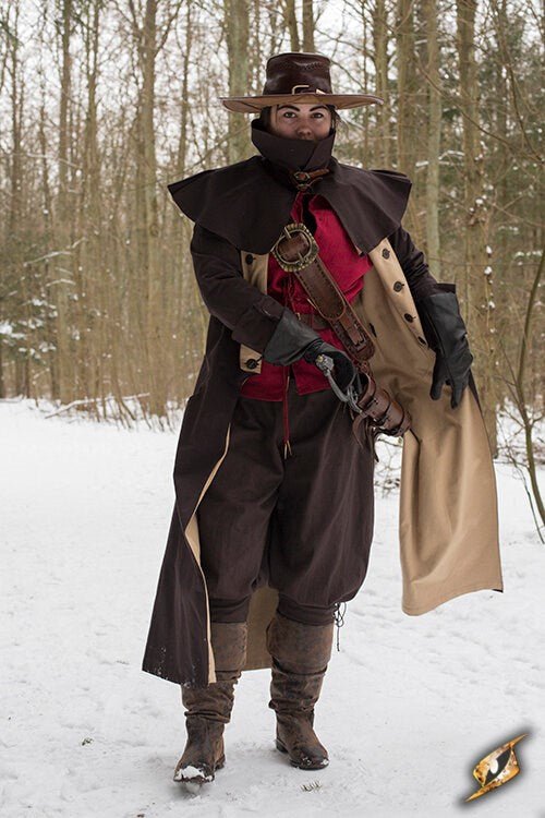 The Corsair Captain’s Ensemble – Brown Pirate Coat, Hat & Baldric Set - T&D Design & Sundry