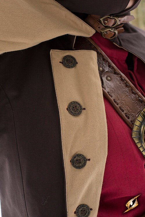 The Corsair Captain’s Ensemble – Brown Pirate Coat, Hat & Baldric Set - T&D Design & Sundry