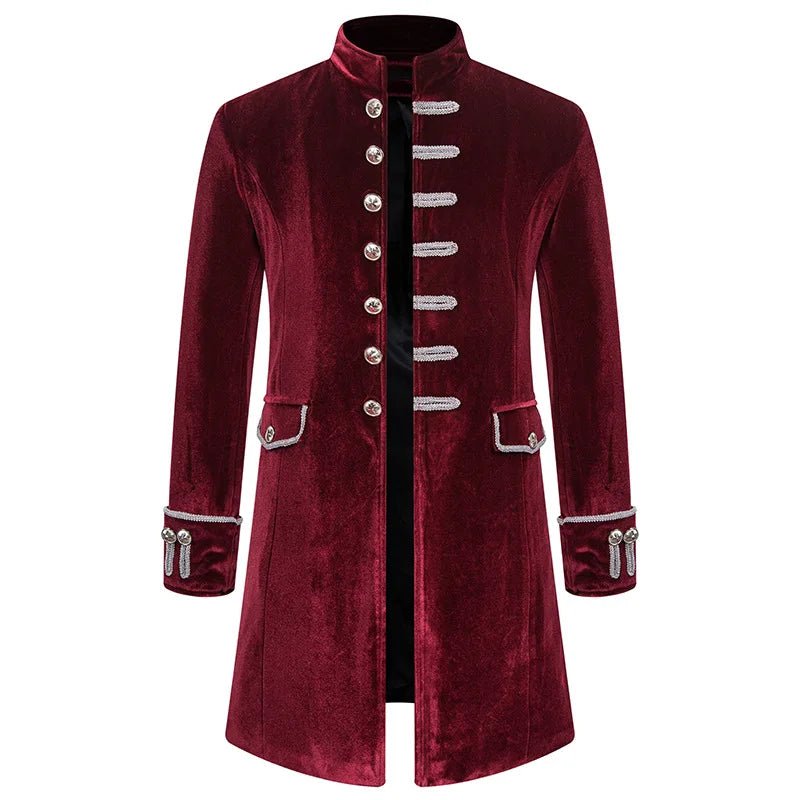 The Crimson Guard Coat – Gothic Military - Inspired Velvet Jacket - T&D Design & Sundry